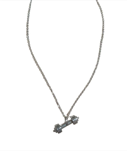 Stainless Steel Dumbbell Necklace